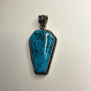 Turquoise Coffin Shaped Pendant